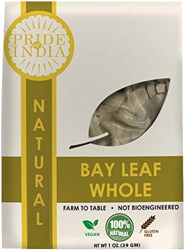 Pride Of India Natural Bay Leaf Whole- 1 oz (29 gm) Resealable Pouch- Certified Pure & Premium Quality Whole Spice - Best used in Soups, Meats, Fish Pride Of India Natural Bay Leaf Whole- 1 oz (29 gm) Resealable Pouch- Certified Pure & Premium Quality Whole Spice - Best used in Soups, Meats, Fish